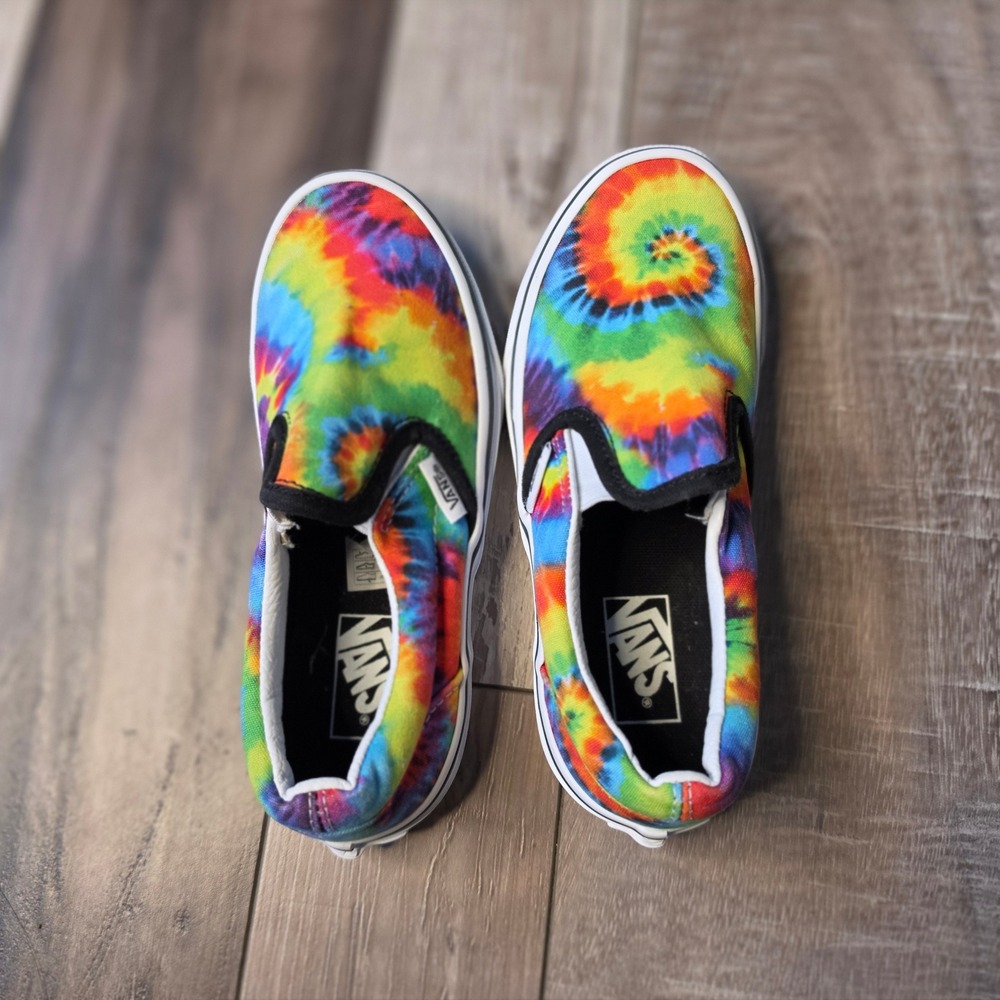 Vans Classic Slip On Kids Size 1 Multi Color Excellent Tie Dye Sneakers - Picture 6 of 7